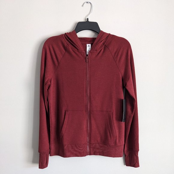 90 Degree By Reflex Tops - 90 Degree by Reflex super soft and flexible burgundy hoodie Small